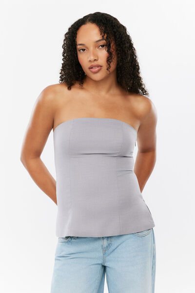 Vikki Tailored Top, DOVE GREY MARLE