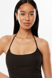 Delilah Linen Halter Dress, BRONX BROWN - example image 2