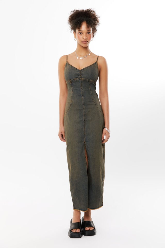 Daria Denim Maxi Dress, VINTAGE DENIM