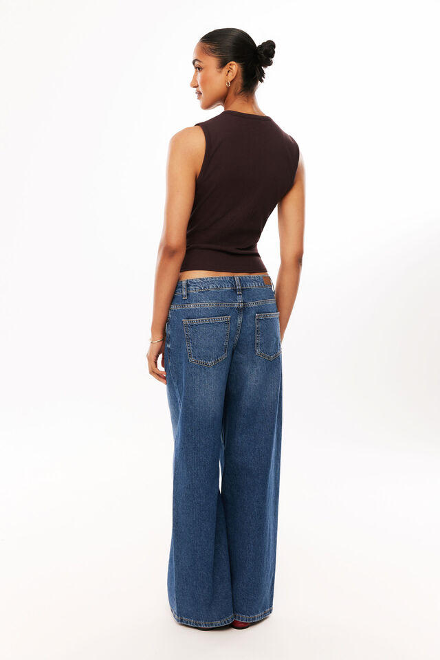 Lexy Rib Button Through Tank, DEEP CHOC