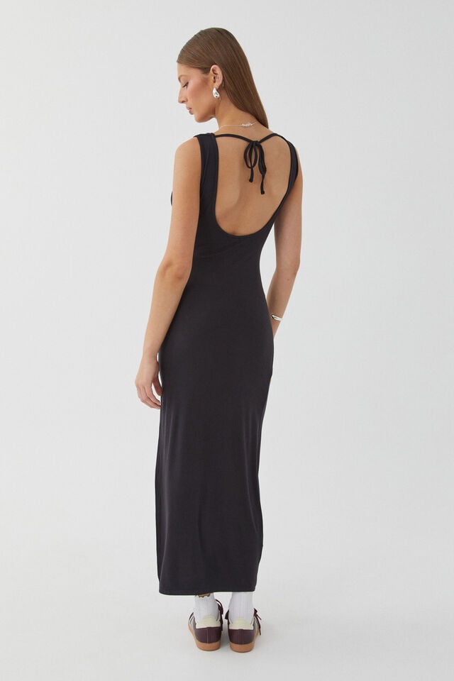 Soft Capri Maxi Dress, BLACK