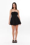 Mary Ruched Mini Dress, BLACK - alternate image 1