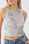 Mesh Graphic Tank, DOVE GREY/BUTTERFLY COLLAGE - alternate image 4