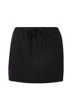 Henley Relaxed Linen Mini Skirt, BLACK - alternate image 6