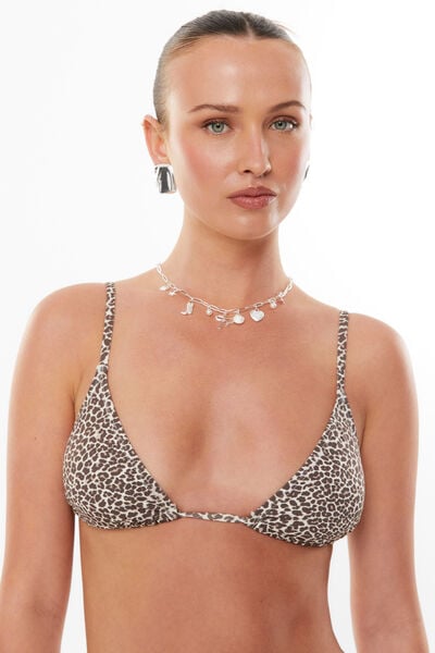 Tri Slide Bikini Top, NINA LEOPARD BROWN