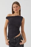 Soft Mia Ruched Top, BLACK - alternate image 1