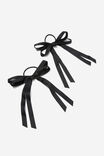 Lily Bow Hair Tie 2 Pack, BLACK - alternate image 1