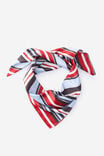Sopha Dopha Satin Scarf, PALOMA STRIPE/ RED BROWN BLUE - example image 2