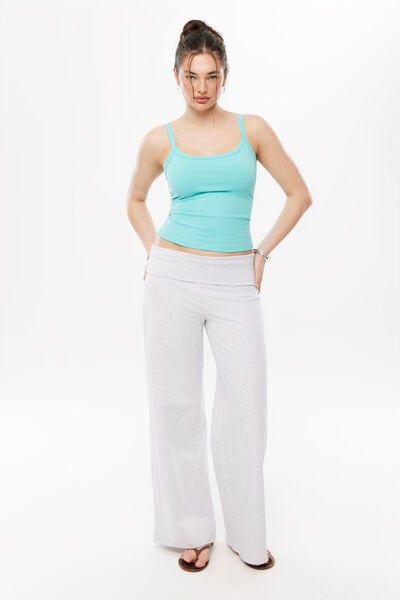 Fold Back Wide Leg Pant, SNOW MARLE