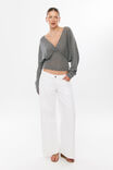 Jasmine V Neck Knit Top, CHARCOAL MARLE - example image 4