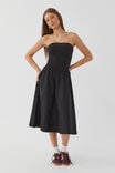 Eva Strapless Midi Dress, BLACK - alternate image 1