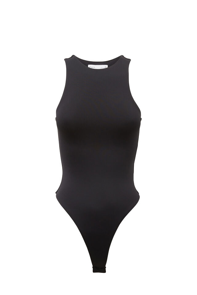Luxe Sleeveless Bodysuit, BLACK