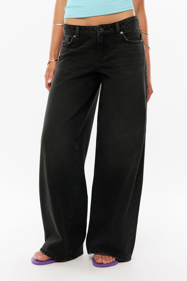 Low Rise Baggy Jean, RINSED BLACK