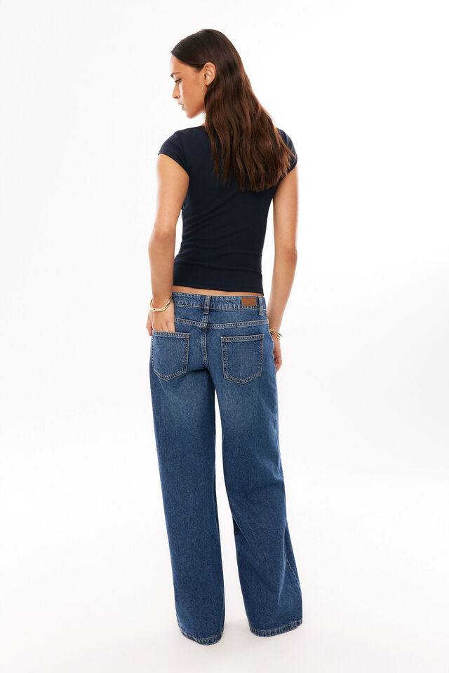 Low Rise Baggy Jean, MARINE BLUE
