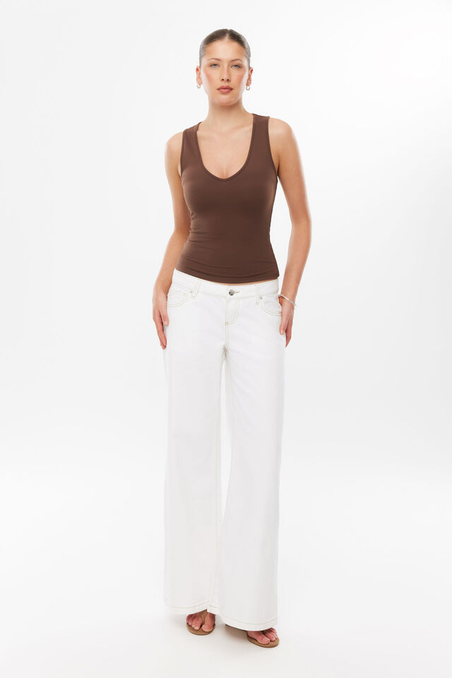 Ultra Low Rise Baggy Jean, CLEAN WHITE CONTRAST