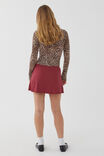Luxe A-Line Mini Skirt, DEEP CHERRY - alternate image 3