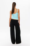 Fold Back Wide Leg Pant, BLACK - example image 3