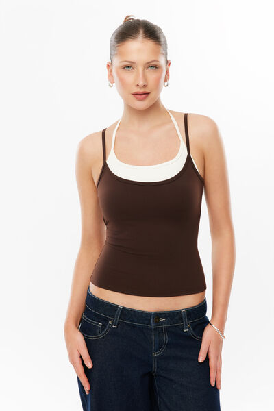 Sleek Julia Top, GLAZE BROWN/COSY CREAM