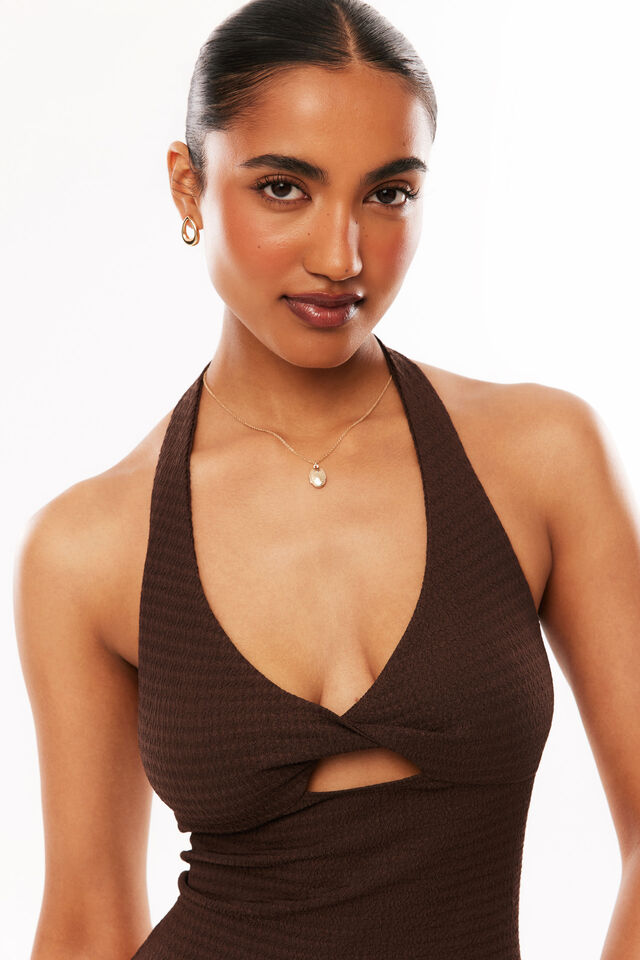 Devon Textured Top, BAKED BROWN