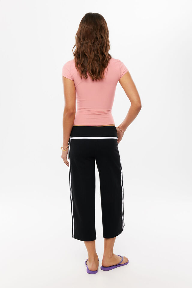 Diva Low Rise Active Capri, BLACK/WHITE