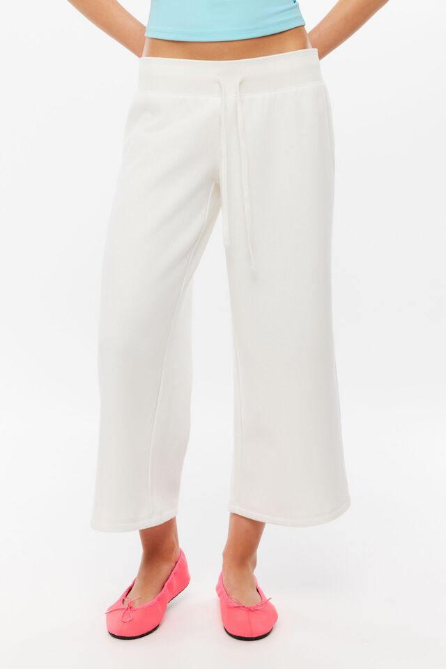 Fifi Low Rise Wide Capri, WHITE