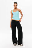 Fold Back Wide Leg Pant, BLACK - example image 2