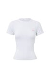 Embroidered Bow Fitted Tee, WHITE/BOW - alternate image 6
