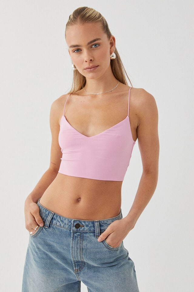 Luxe Cropped V Neck Cami