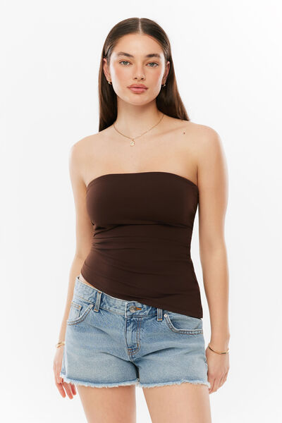 Sleek Mia Strapless Top, GLAZE BROWN