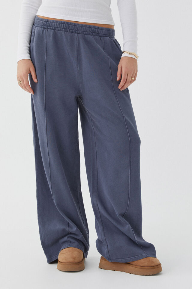 Pintuck Wide Leg Pant, WASHED WEEKEND BLUE