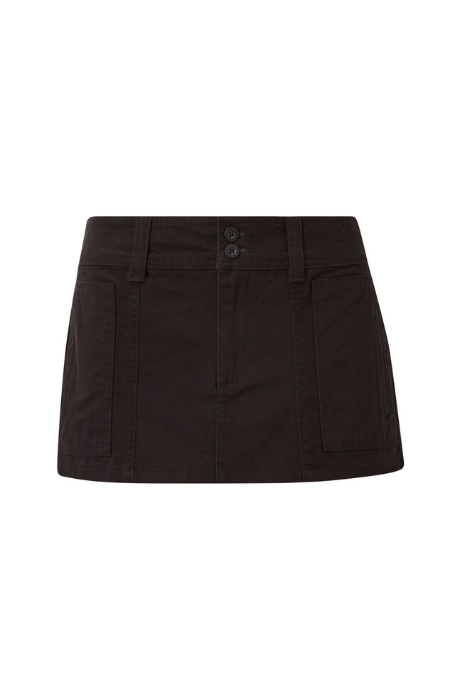 Eden Cargo Mini Skirt, BLACK