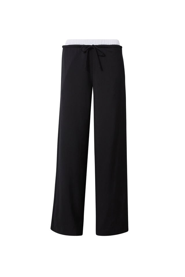 Bailey Layered Tailored Pant, BLACK