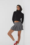 Tilly Pleated Mini Skirt, CHARCOAL MARLE - alternate image 5