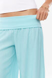 Marley Fold Down Linen Pant, GLOSSY AQUA - example image 4