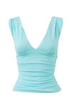 Soft Gina Ruched Top, GLOSSY AQUA - example image 5