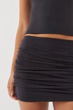 Soft Ruched Mini Skirt, BLACK - alternate image 4