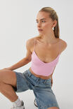 Luxe Cropped V Neck Cami, PINK WHIP - alternate image 5