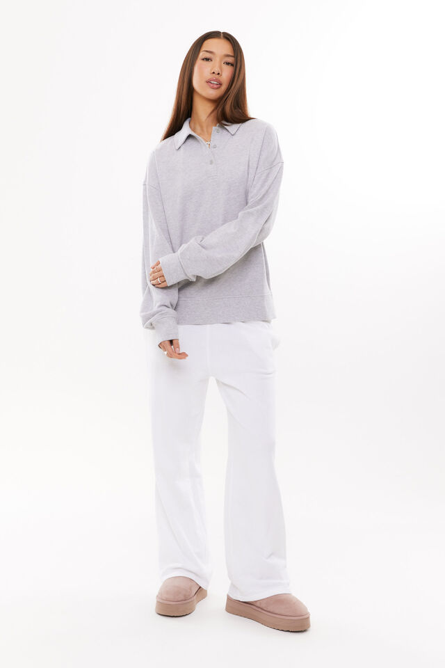 Pia Collared Polo Jumper, SILVER GREY MARLE