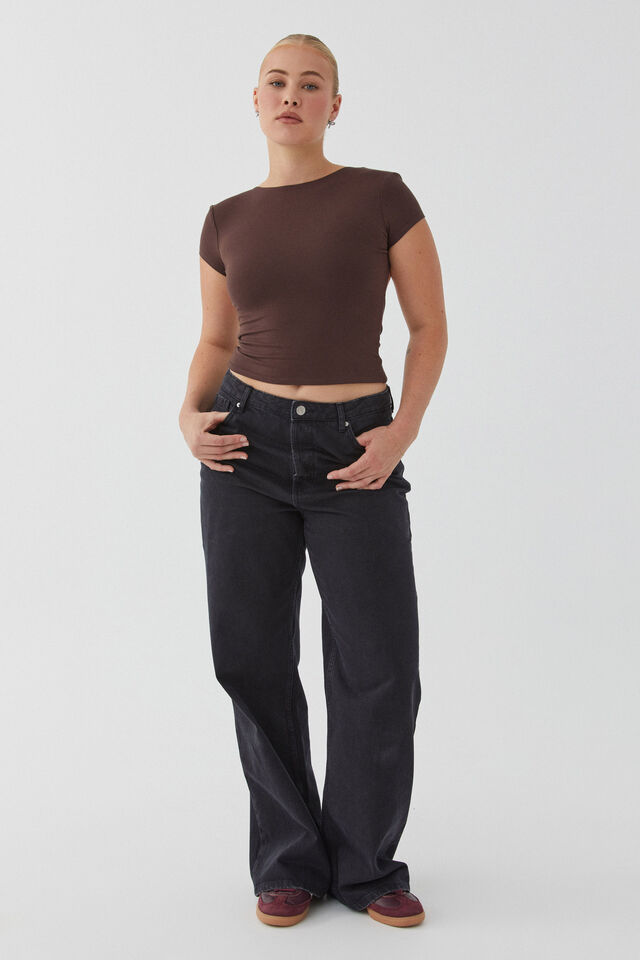 Soft Backless Tee, ESPRESSO BROWN