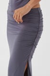 Soft Ruched Split Maxi Skirt, IRON GREY - alternate image 4