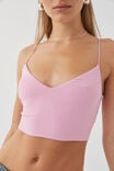 Luxe Cropped V Neck Cami, PINK WHIP - alternate image 2