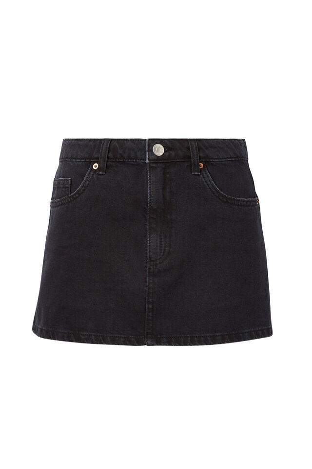 Maya Denim Mini Skirt, TRUE BLACK