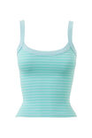 Riri Scoop Neck Tank, GLASSY BLUE/ JELLY MINT STRIPE - example image 5