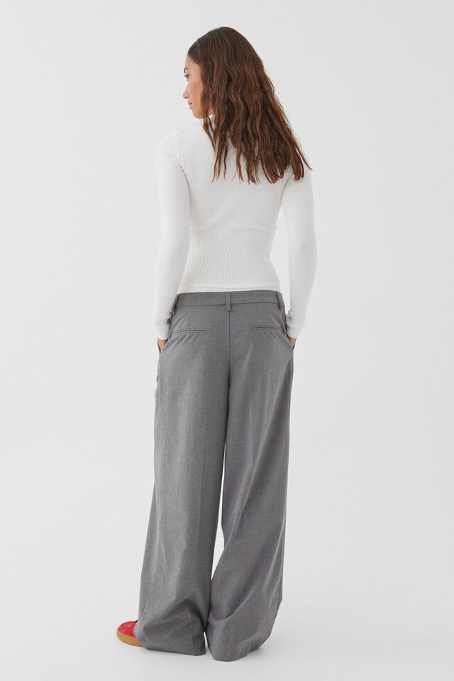 Brooke Boxer Tailored Pant, CHARCOAL MARLE