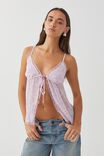 Wendy Tie Front Cami, NAOMI FLORAL LILAC - alternate image 1