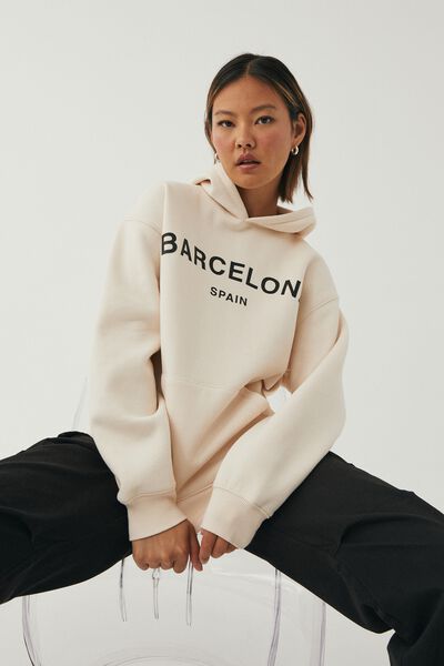 Paige Oversized Printed Hoodie, COOKIES AND CREAM/BARC SPAIN