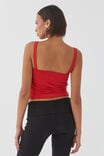 Luxe Ruched Sleeveless Top, RUBY RED - alternate image 3