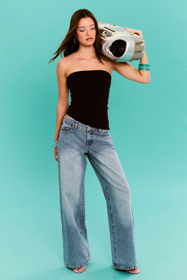 Low Rise Baggy Jean, COSMIC BLUE BUTTERFLY