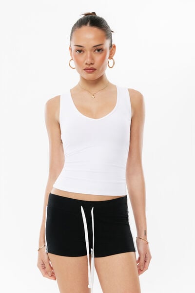 Piper Sporty Booty Short, BLACK/WHITE