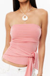 Soft Callie Strapless Tie Top, SUNSET CORAL - example image 4